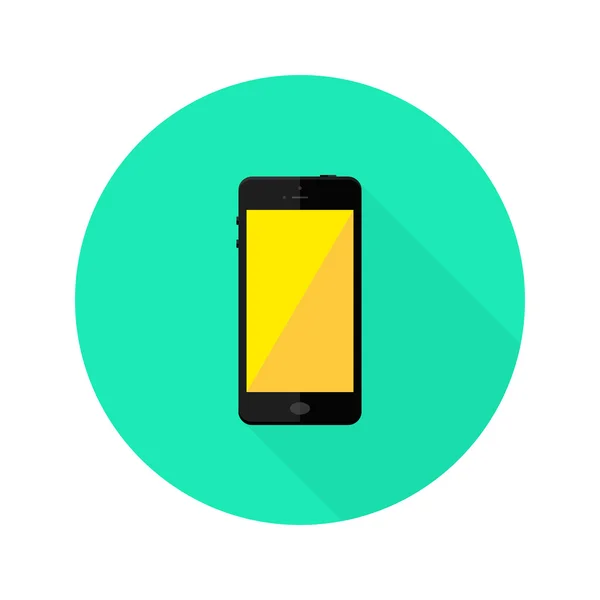 Icône de cercle plat Smartphone noir moderne — Image vectorielle