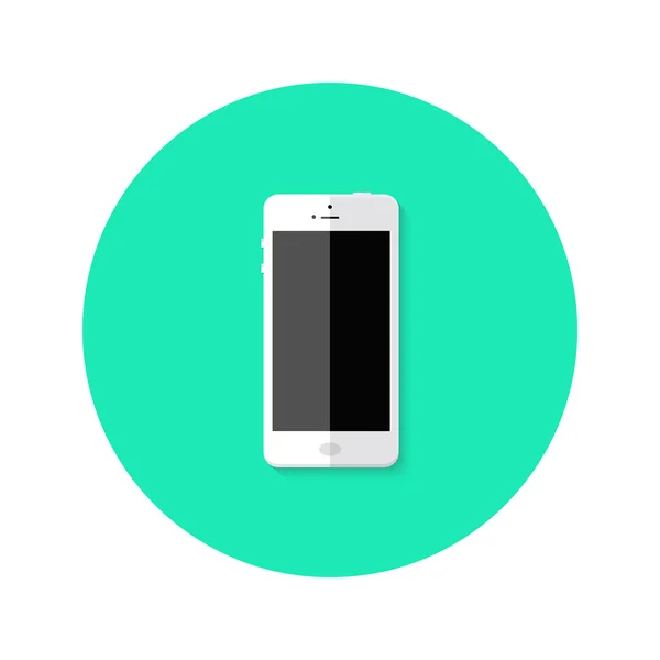 Moderne witte Smartphone Flat cirkel pictogram — Stockvector