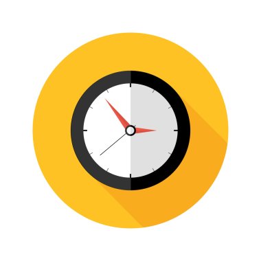 Deadline Clock Flat Circle Icon clipart