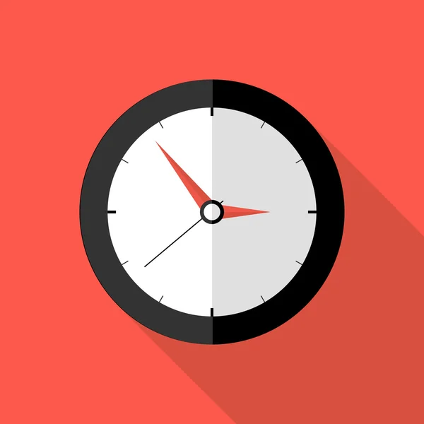 Deadline platte klokpictogram — Stockvector