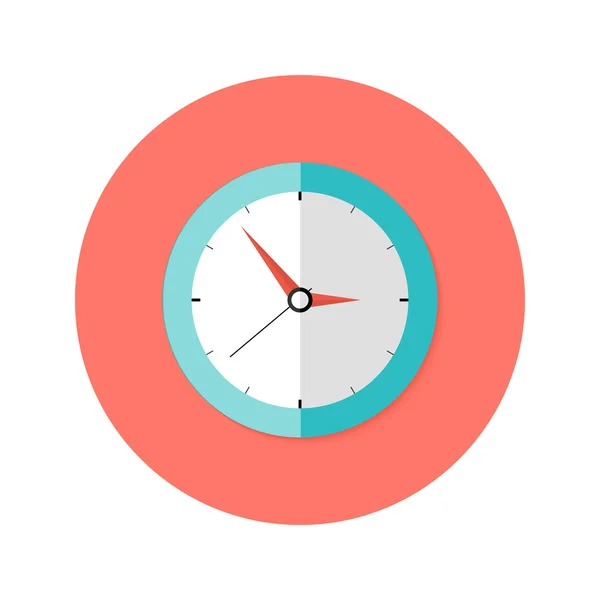 Ikona hodin plochou kruhu — Stockový vektor