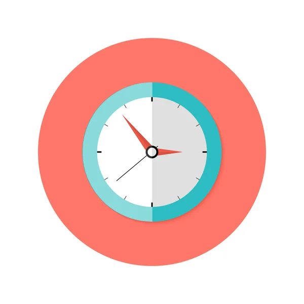 Relógio Círculo plano Ícone — Vetor de Stock