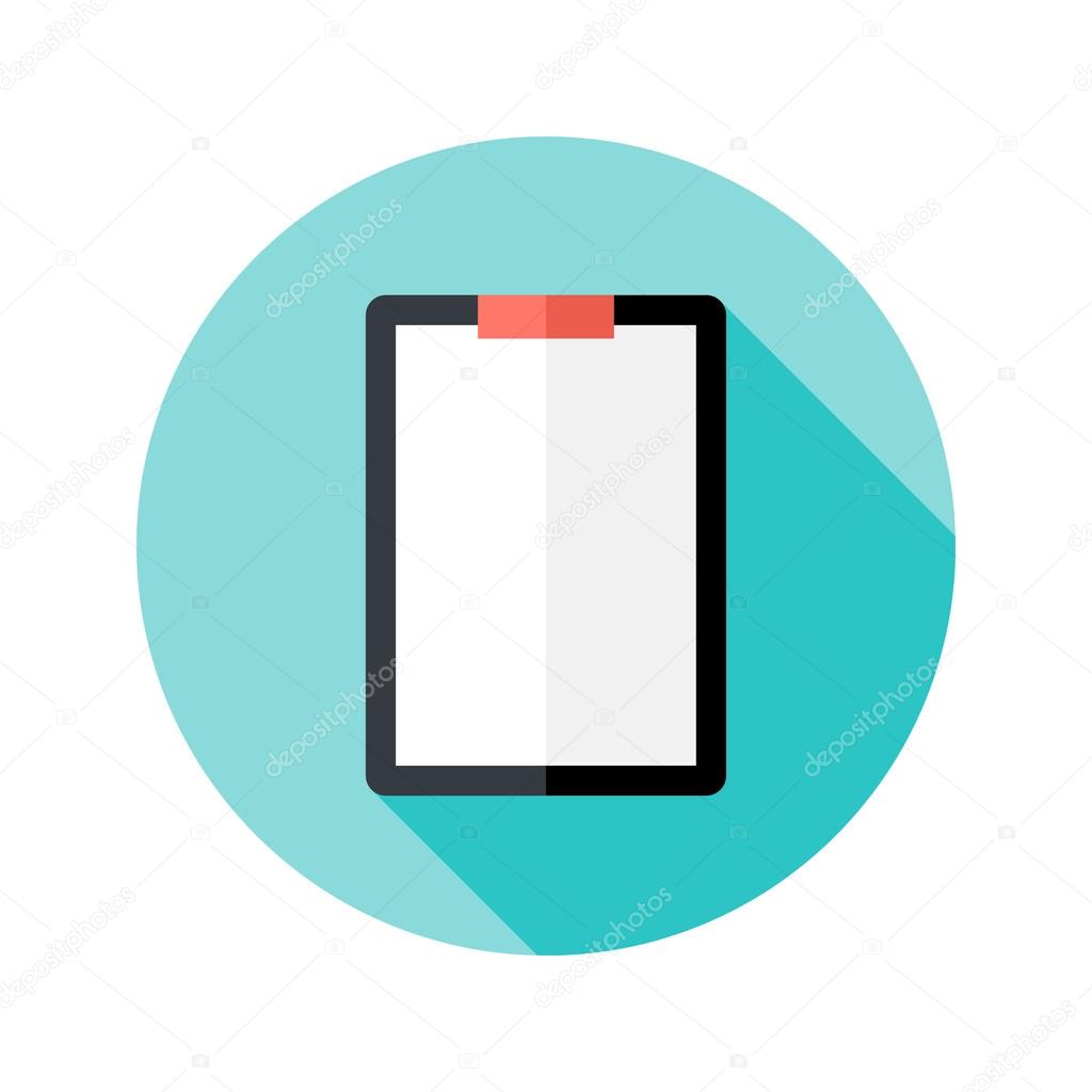 Clipboard with Paper Flat Circle Icon