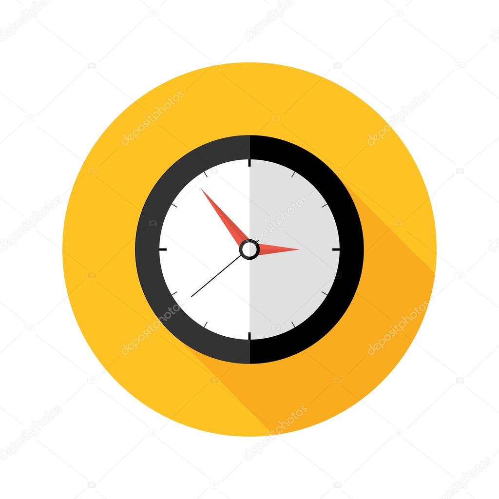 Deadline Clock Flat Circle Icon