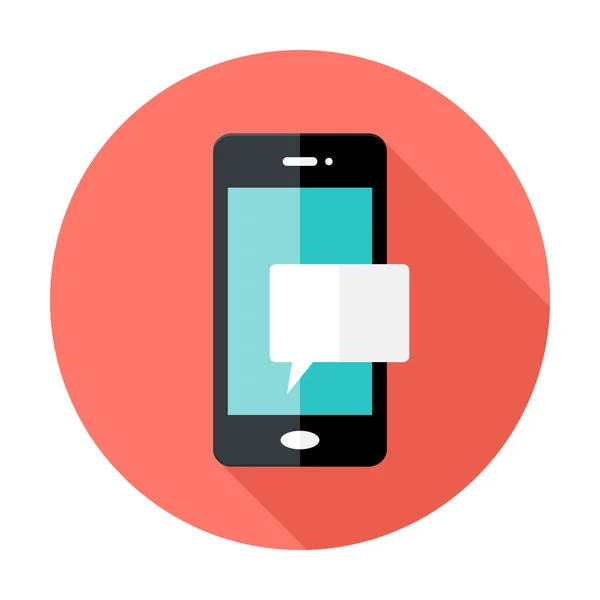 Smartphone Notification Flat Circle Icon — Stock Vector