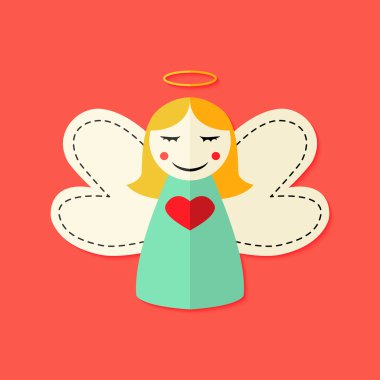 Noel melek düz simgesi