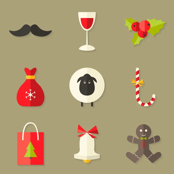 Set de 9 iconos de Navidad 2 — Vector de stock