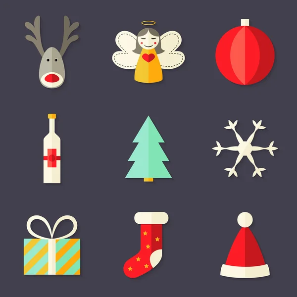 Set de 9 iconos de Navidad 4 — Vector de stock