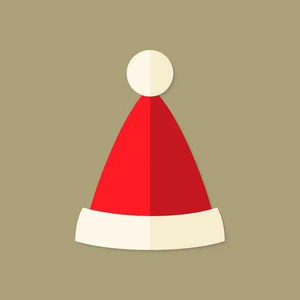 Christmas Santa Claus Hat Flat Icon — Stock Vector