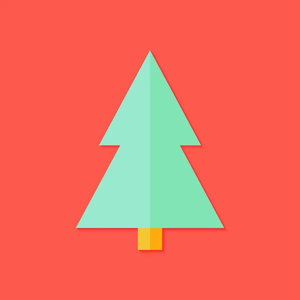 Kerstboom platte pictogram — Stockvector