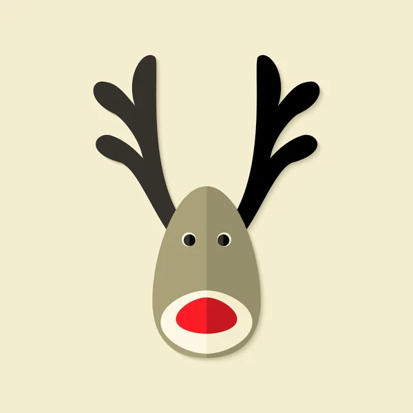 Rådjur jul Flat ikonen — Stock vektor