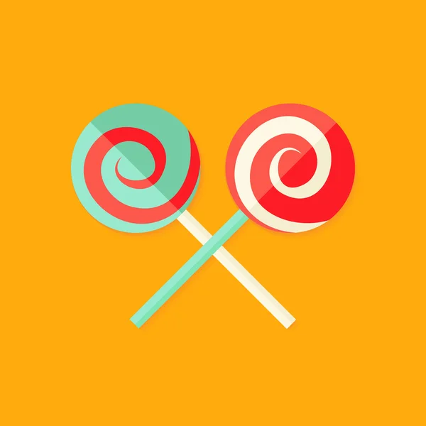 Lollipop doces de Natal Ícone plano — Vetor de Stock