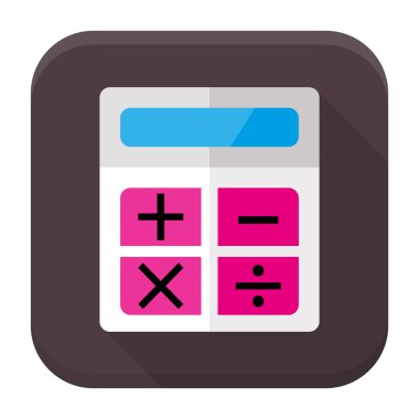 Uzun gölge ile hesap makinesi düz app simgesi