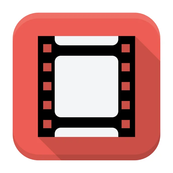 Filmstrip icono de la aplicación plana con sombra larga — Vector de stock