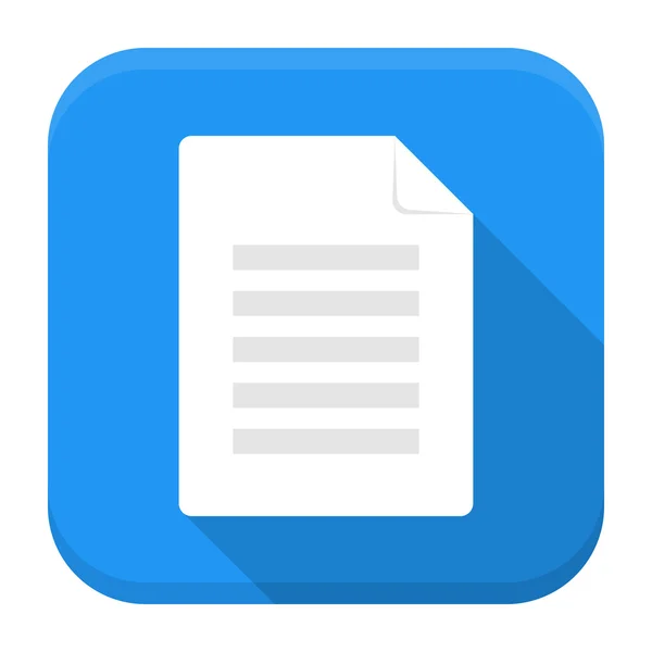Dokument-App-Symbol mit langem Schatten — Stockvektor