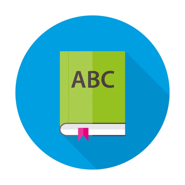 Libro inglés ABC flat circle icon — Vector de stock