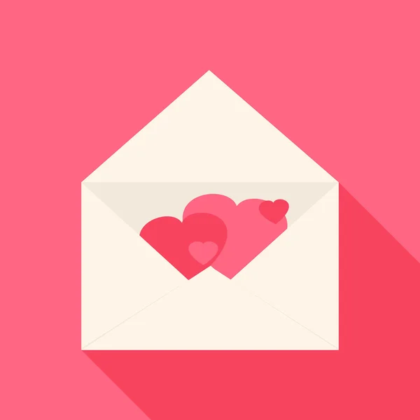 Öppna kuvertet med hjärtan inuti — Stock vektor