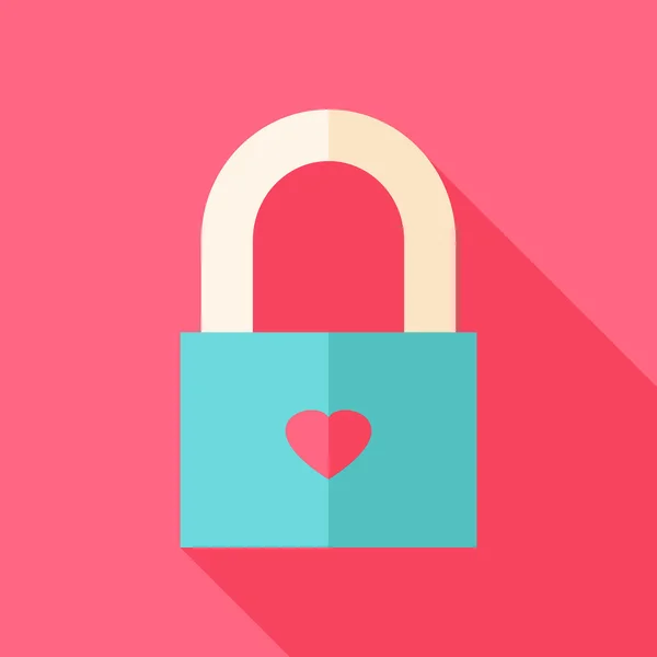 Locked padlock with heart — Stock Vector