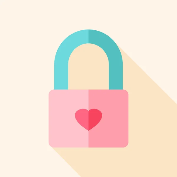 Padlock met hart — Stockvector