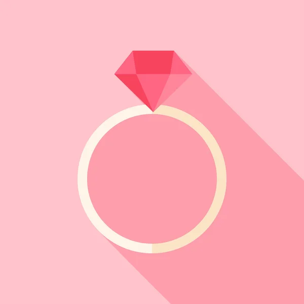 Anillo con diamante — Vector de stock