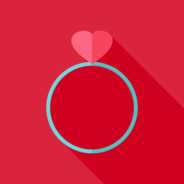 Ring met hart — Stockvector