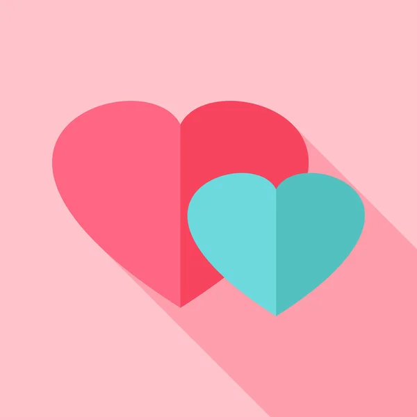 Dos corazones signo de amor — Vector de stock