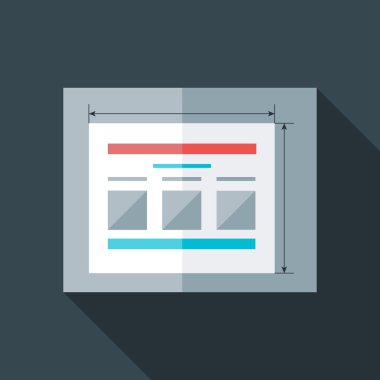 Düz stilize prototip Web sitesi