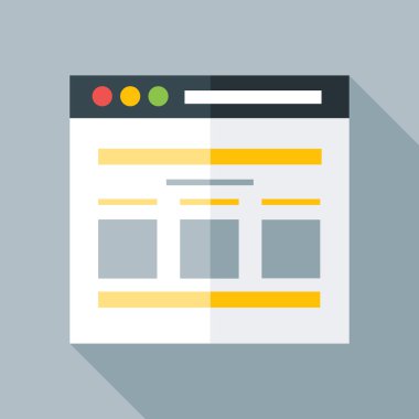 Düz stilize Web sayfası