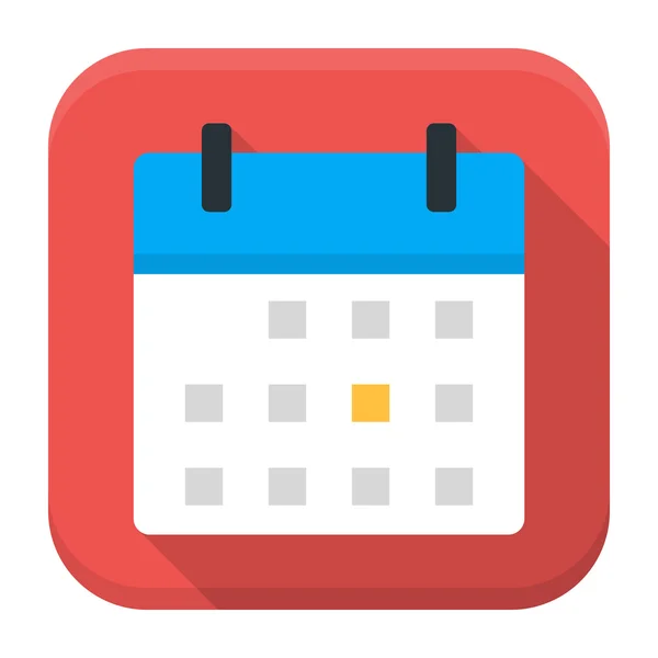 Ikona aplikacji Kalendarz z długi cień — Wektor stockowy