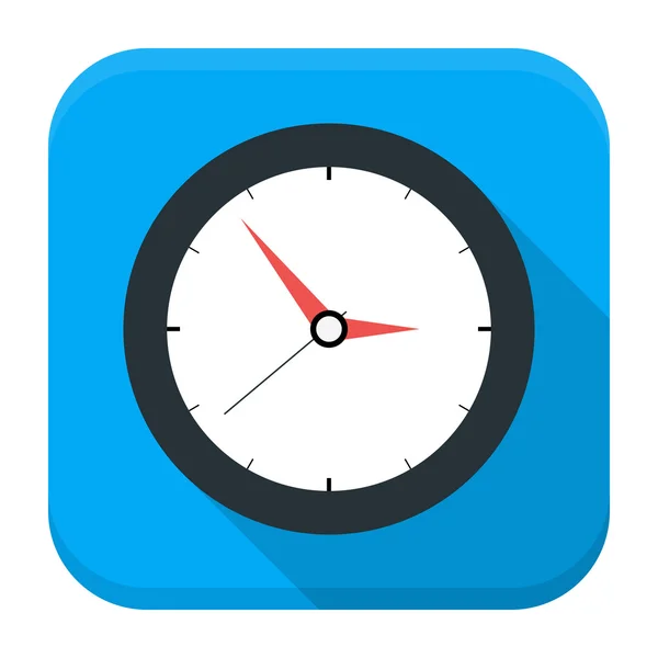 Klockan app ikon med långa skugga — Stock vektor