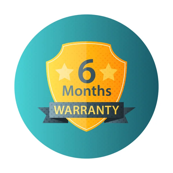 Six Months Warranty circle icon — Stock Vector