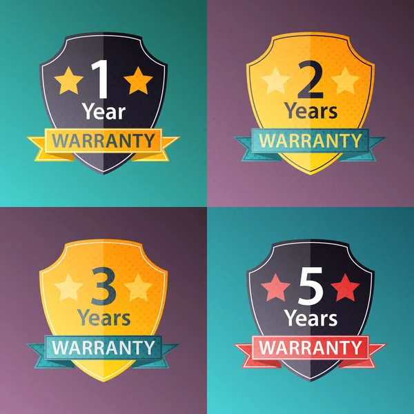 Warranty signs set in halftone texture style — Stock Vector