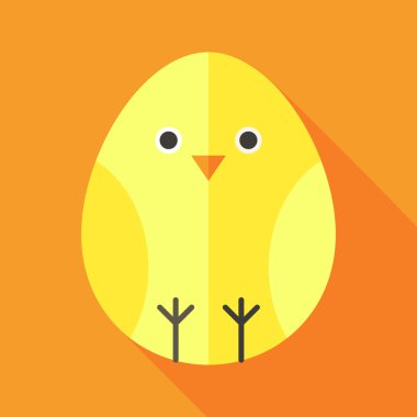 Yellow chick egg shaped clipart