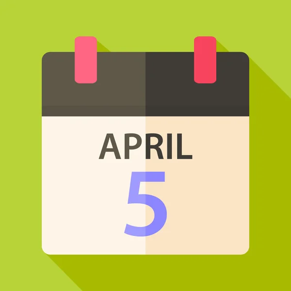 Пасхальный календарь с датой 5 апреля — стоковый вектор