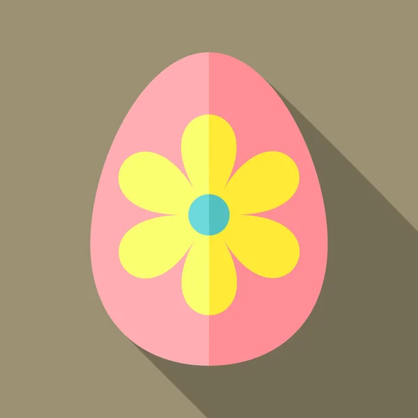 Huevo de Pascua con flor grande — Vector de stock