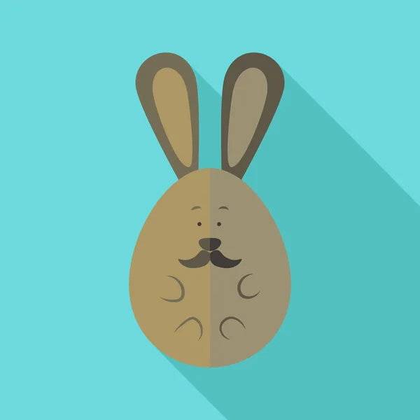 Easter rabbit egg shaped with moustache — Stock Vector