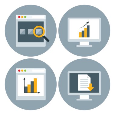 Tarayıcı web sitesi daire Icon Set