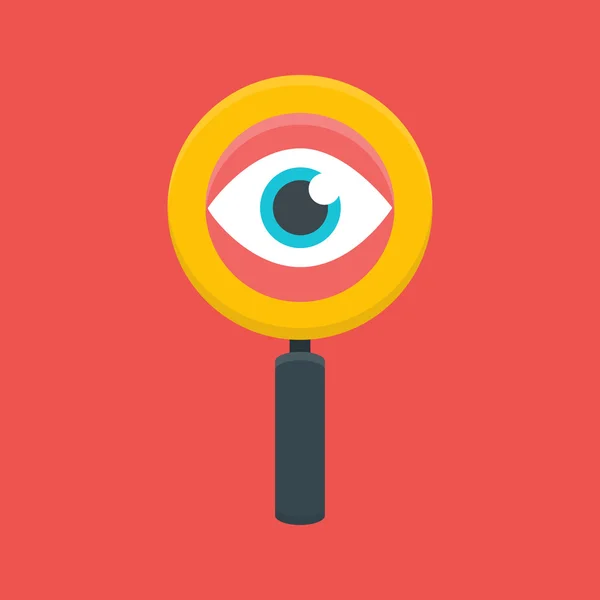 Αναζήτηση μεγεθυντικό φακό με το μάτι — Διανυσματικό Αρχείο