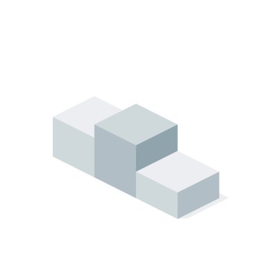 Vektör izometrik birinci podyum illüstrasyon