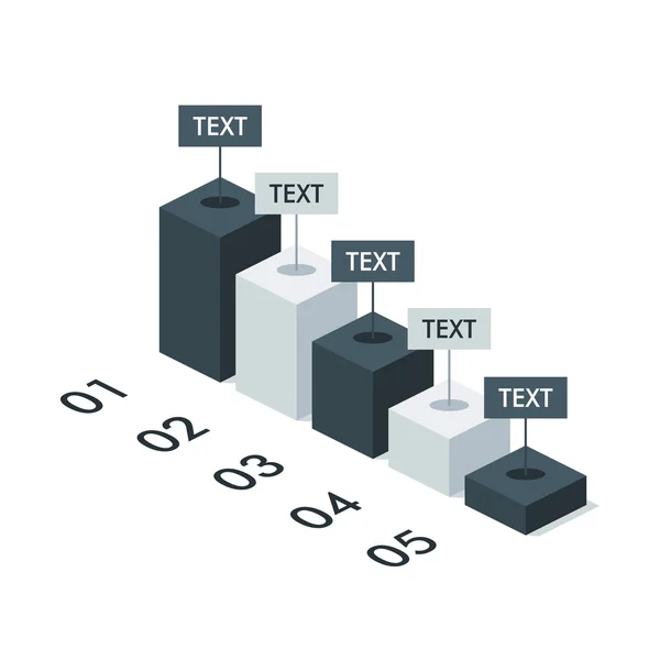 Business isometrisk Infographic mall diagramlayout för närvarande — Stock vektor