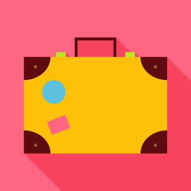 Uzun gölge ile düz seyahat bavul