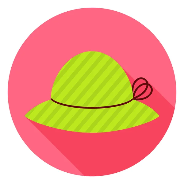 Chapeau de mode plat cercle icône avec ombre longue — Image vectorielle