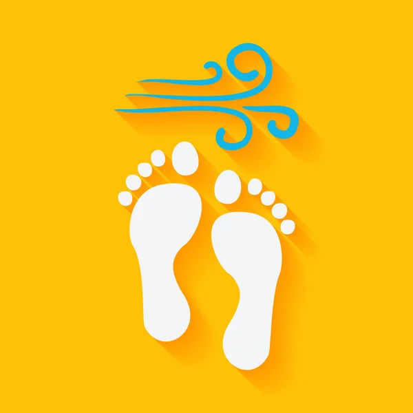 Flat Summer Footprints on the Beach — Stock Vector
