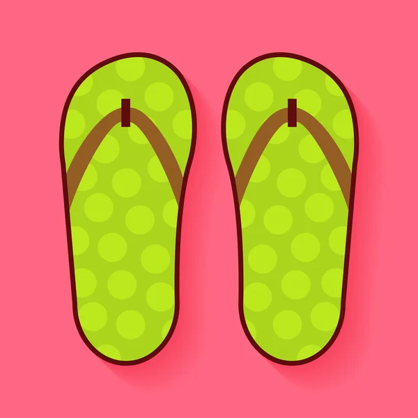 Flat Summer Shoes Flip Flops — Stock Vector