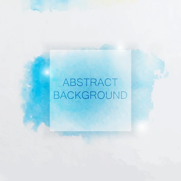 Abstraktní akvarel zázemí s modrým logem a náměstí — Stockový vektor