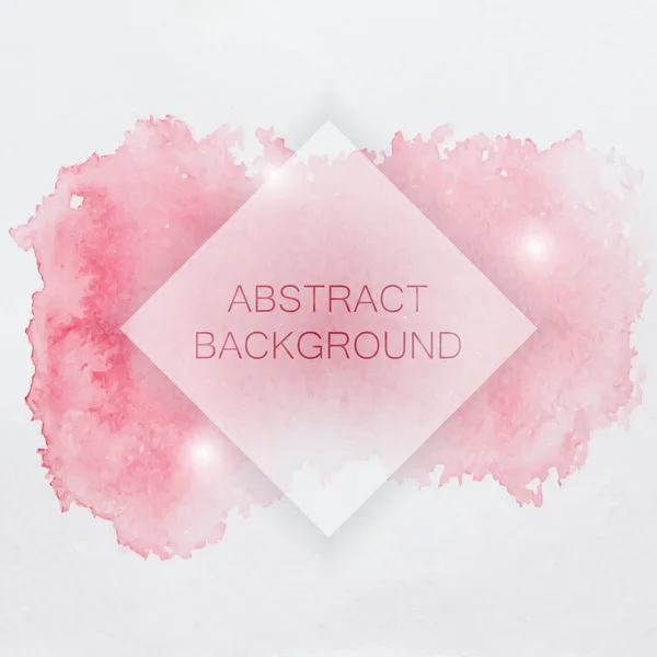 Abstract Watercolor Background with Red Splash and Square — Stock Vector