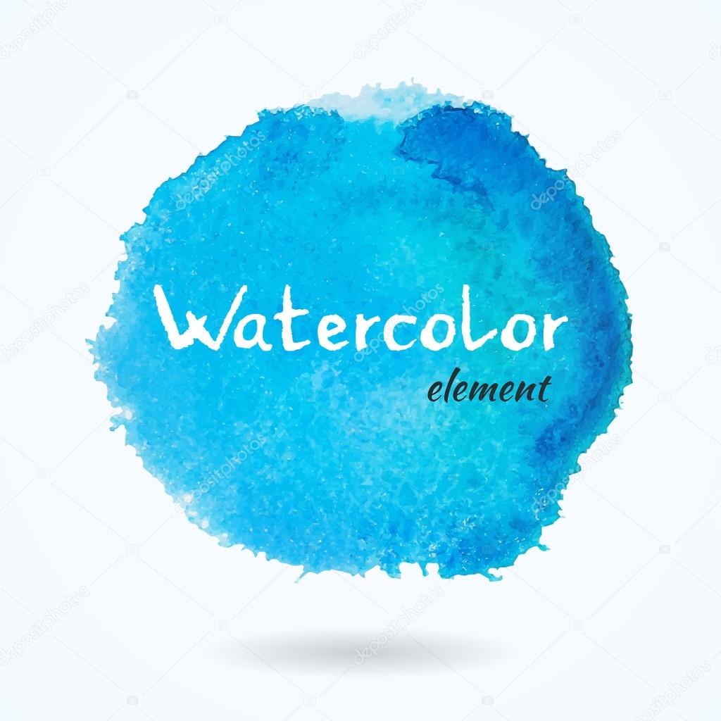 Watercolor Vector Bright Blue Element
