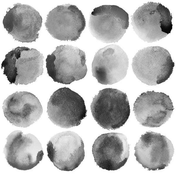 Watercolor Grey Circles Big Set — Stock Photo, Image
