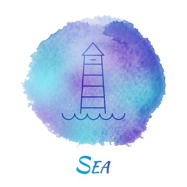 Deniz deniz Mark Vector suluboya kavramı