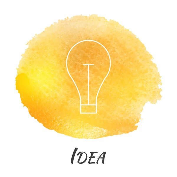 Idea Lampadina Lampadina Vector Watercolor Concept — Vettoriale Stock